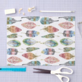 水彩画は白い藤色の青いピンクの緑に羽をつけます 薄葉紙 (クラフト)