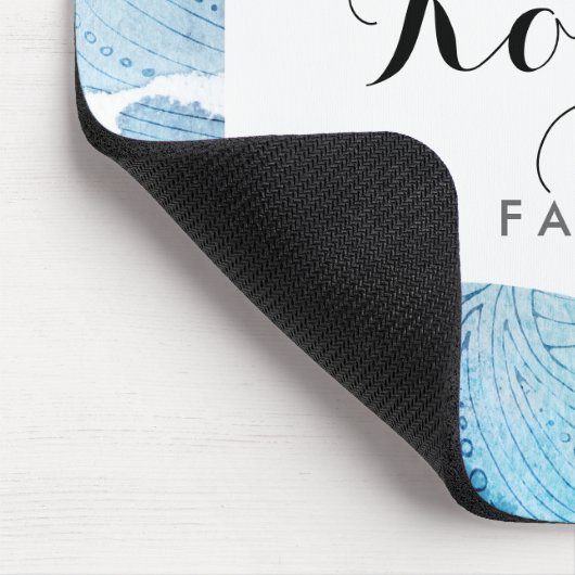 水彩画は絵を描かれるオーシャンブルーの紫色を振ります マウスパッド (コーナー)