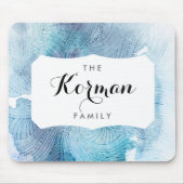 水彩画は絵を描かれるオーシャンブルーの紫色を振ります マウスパッド (正面)