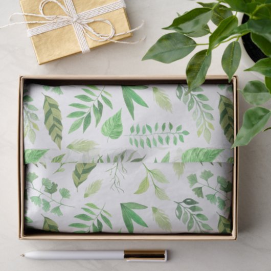 水彩画は緑の草木|を去ります 薄葉紙 (ギフト)