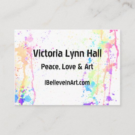 水彩画は芸術的走ります 名刺 (正面)