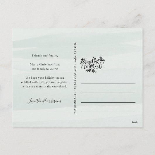 水彩画はl休日の写真の郵便はがきを望みます シーズンポストカード (裏面)