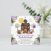 水彩画またはトリートハロウィーンベビーショア 招待状 (スタンド正面)