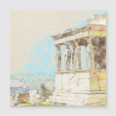 水彩画アテネ ギリシャ マグネット – ギリシャの遺跡 (正面)
