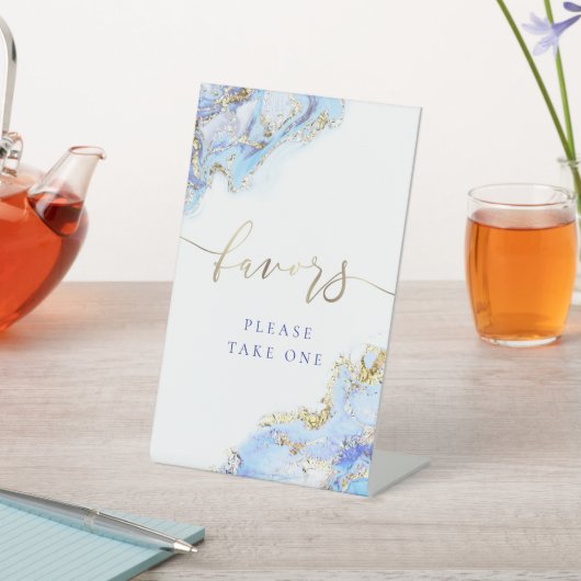 水彩画インクブルー懸架台看板 台座サイン (インサイチュ)