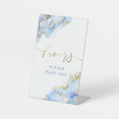 水彩画インクブルー懸架台看板 台座サイン (正面)