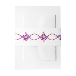 水彩画インドの蓮の花 招待状ベリーバンド