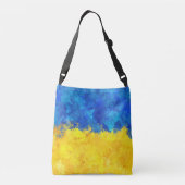 水彩画ウクライナ国旗 クロスボディバッグ (裏面)