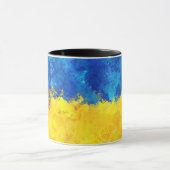 水彩画ウクライナ国旗  マグカップ (中央)