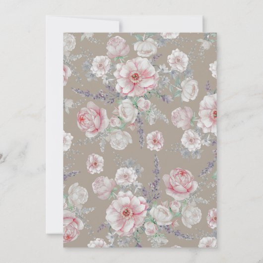 水彩画エレガントヴィンテージフローラ卒業パーティー 招待状 (裏面)