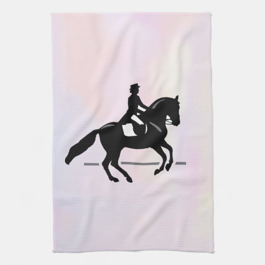 水彩画エレガント面のドレスージライダー キッチンタオル (縦)