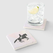 水彩画エレガント面のドレスージライダー ストーンコースター (横)