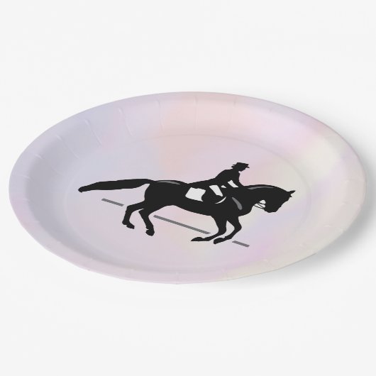 水彩画エレガント面のドレスージライダー ペーパープレート (アングル)