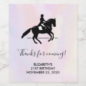 水彩画エレガント面のドレスージライダー ワインラベル (シングルラベル)