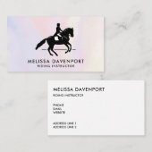 水彩画エレガント面のドレスージライダー 名刺 (正面/裏面)