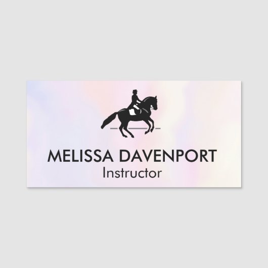 水彩画エレガント面のドレスージライダー 名札 (正面)