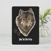 水彩画オオカミの引用野生オオカミの誕生日招待状 招待状 (スタンド正面)