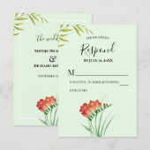 水彩画オレンジクロコスミア ルシファーに返信してください 出欠カード (正面/裏面)