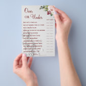 水彩画オーバーまたはアンダーの結婚前お茶会ゲームカード チラシ (ハンドル)