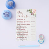 水彩画オーバーまたはアンダーの結婚前お茶会ゲームカード チラシ (シングル)