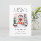 水彩画オープン ハウス クリスマス パーティー 招待状 (スタンド正面)