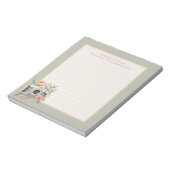 水彩画カメラと花が並ぶ ノートパッド (回転)