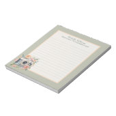 水彩画カメラと花が並ぶ ノートパッド (回転)