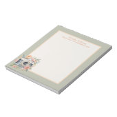 水彩画カメラと花 ノートパッド (回転)