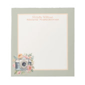 水彩画カメラと花 ノートパッド (正面)