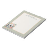 水彩画カメラと花 ノートパッド (回転)