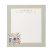 水彩画カメラと花 ノートパッド (正面)