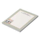 水彩画カメラと花 ノートパッド (回転)