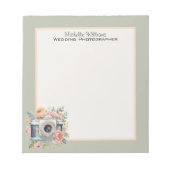 水彩画カメラと花 ノートパッド (正面)