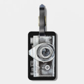 水彩画カメラプロフェッショナル写真家ブシン ラゲッジタグ (裏面縦)