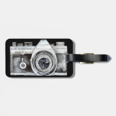 水彩画カメラプロフェッショナル写真家ブシン ラゲッジタグ (裏面横)