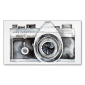 水彩画カメラプロフェッショナル写真家 マグネット名刺 (正面)