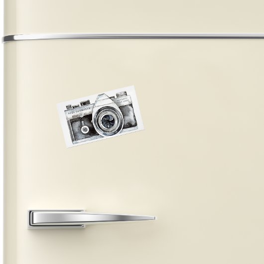 水彩画カメラプロフェッショナル写真家 マグネット名刺