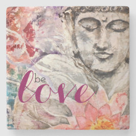 水彩画カラフルな仏は愛石のコースターです ストーンコースター