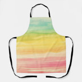 水彩画カラフル線 エプロン (正面)
