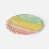 水彩画カラフル線 ペーパープレート (アングル)