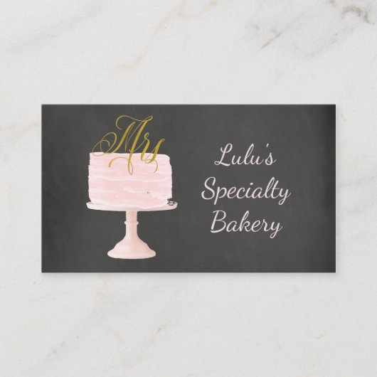 水彩画カリフォルニアが付いている黒板のベーカリーの名刺 名刺 (正面)