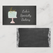 水彩画カリフォルニアが付いている黒板のベーカリーの名刺 名刺 (正面/裏面)