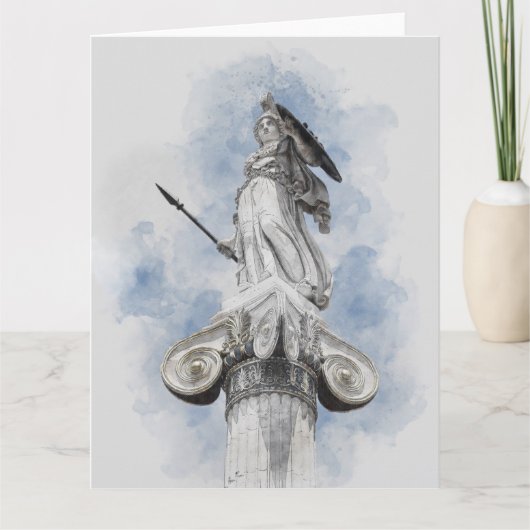 水彩画クラシック像アテナカード カード (正面)