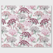 水彩画クリスマス ベリー 葉っぱ カントリー アート ラッピングペーパー (フラット)