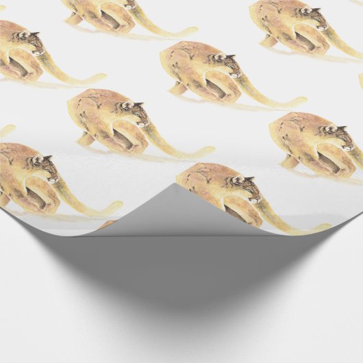 水彩画クーガープマアニマルアート ラッピングペーパー (角)