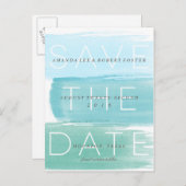 水彩画グラデーション面ストライプポストカードの保存 案内ポストカード (正面/裏面)