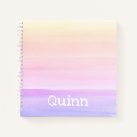 水彩画グラデーション面ノートブパーソナライズされたック ノートブック (正面)