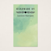 水彩画グリーンイヤリングディスプレイカード (正面)