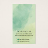 水彩画グリーンイヤリングディスプレイカード (裏面)