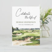水彩画ゴルフコースお祝いオブ・ライフ 招待状 (スタンド正面)